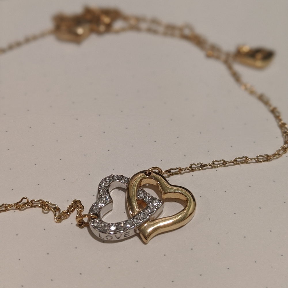 Swarovski Pendant, Interlocking Heart Necklace - image 2